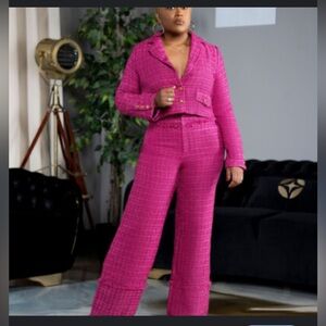 NWT Strut & Bolt Tweed blazer suit with metallic finish